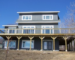 Exterior of new house and deck