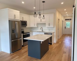 Newly built kitchen and hallway