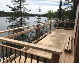 Custom deck overlooking the water