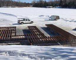 Deck framed in on the ice