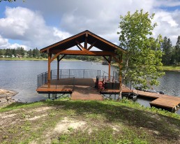 Covered waterside deck