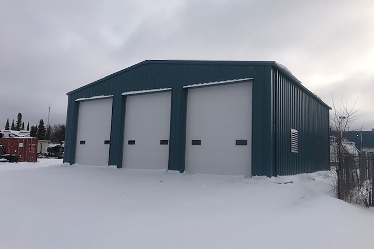 Three-door commercial garage