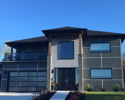 New build front walkway, garage